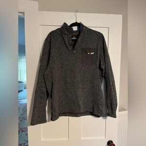 Men’s Woolrich Gray Fleece 1/4 Snap Large